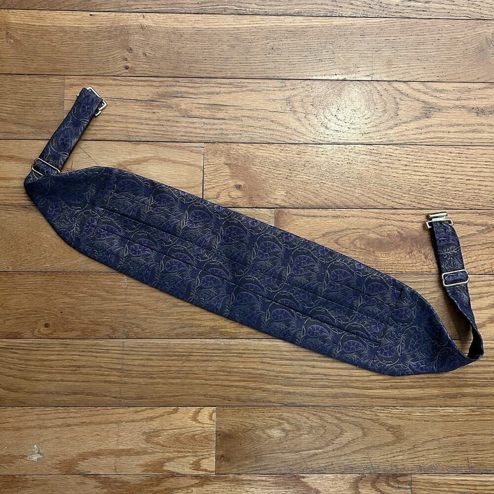 Vintage Christian Dior Monsieur Cummerbund Silk Paisley Tuxedo Waist Band